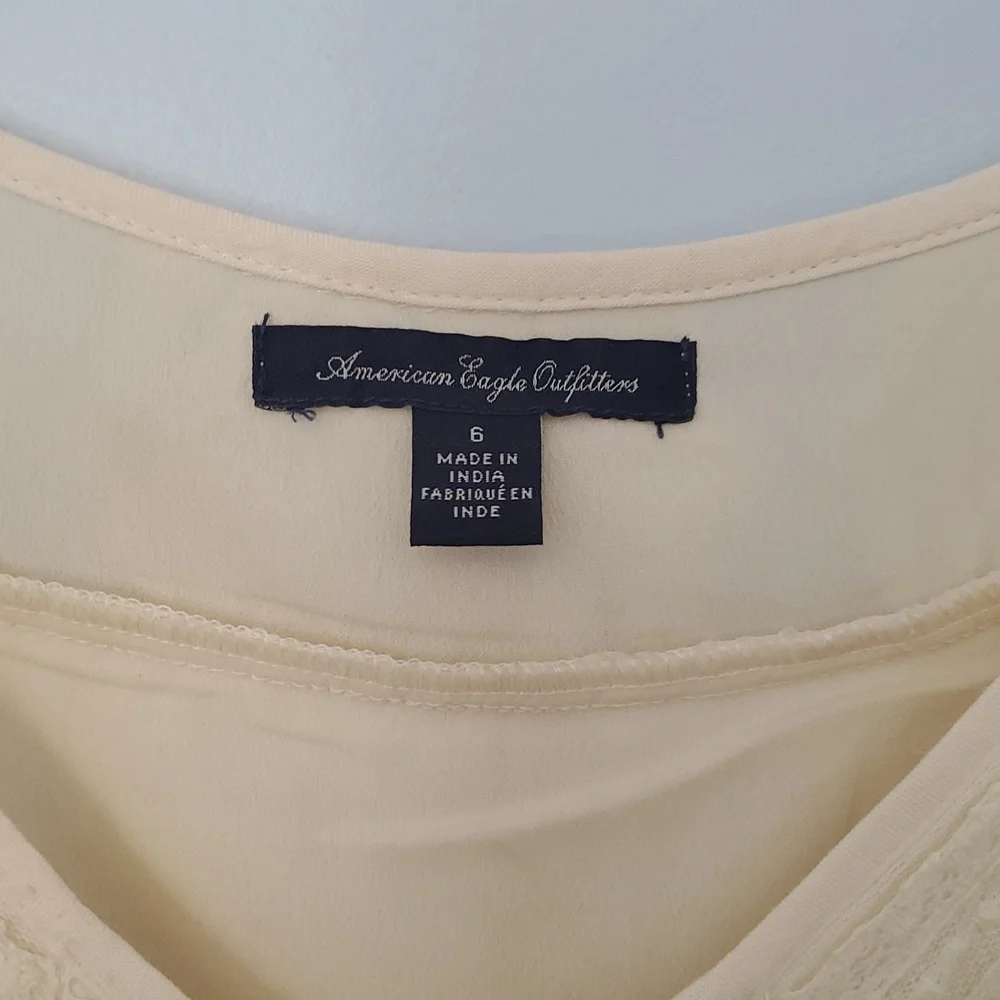 American Eagle Elegant Cream Dress, Size 6 - Picture 6 of 6